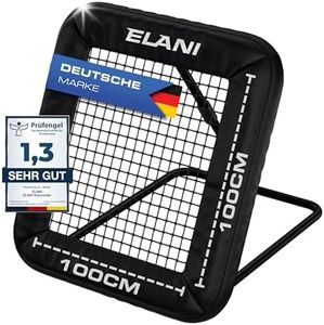 ELANI - Rebounder für Fußball 1x1m mit Schutzrand & 6 Heringen für sicheren Stand - Fussball Rebounder mit stabilem Rahmen - Tornetz - auch für Handball & Volleyball - Fußball Trainingszubehör