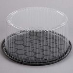 Cakesupplyshop 10-11inch Cake Double Layer Clear Cake Container Dome and Base Carry & Display Storage Box - 4pack