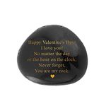 Happy Valentines Day Gift - Black Polished You are My Rock Engraved Pebble - Emotional Valentines Gifts for Him, Valentines Gifts for Her - Boyfriend Gifts, Girlfriend Gifts, Gifts for Couples