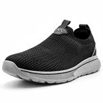 ODCKOI Men's Mesh Slip-on Trainers Highly Elasticated Soft Sole Lightweight Sneakers Casual Breathable Walking Running Shoes Athletic Sneakers Black 47