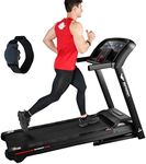 Impremey Folding Treadmill with Auto Incline 15%, 3.5HP, 350 Lb Capacity, 11 MPH, 50" x 19" Ultra Large Running Area, Heart Rate Monitor Armband, HRC Training for Home Walking and Running