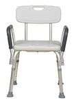 OR8 Wellness Bath Shower Chair Rectangular Adjustable With Armrest and Backrest, Anti-Slip Padded Medical Shower Seats Stool Ergonomic Aid for Handicap, Disabled, Seniors, Elderly