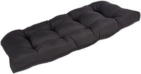 Pillow Perfect Indoor/Outdoor Fresco Wicker Loveseat Cushion, Black