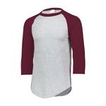 Augusta Sportswear Baseball Jersey 2.0, Athletic Heather/Maroon, 3XL