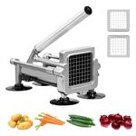 MYTASUY Commercial French Fry Cutter Stainless Steel.Potato Cutter for French Fries with 1/2 and 3/8Inch Blade, Commercial French Fry Cutter Manual Potatoes Cutting Machine with Suction Feet.