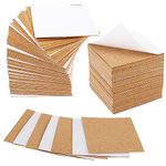 JAPCHET 200 PCS 4 x 4 Inches Self Adhesive Cork Sheets, 1 mm Cork Board Squares Cork Board Tiles for DIY Coasters and Craft Decorations