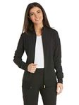 Cherokee Women's Iflex Zip Front Warm-Up Jacket, Black, XXS