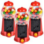 ArtCreativity Gumball Machine for Kids, Set of 3, 6.5 Inch Desktop Bubble Gum Mini Candy Dispenser, Unique Money Saving Coin Bank, Best Gift or Vintage Office Desk Decoration (Gumballs not Included)