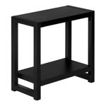 Monarch Specialties I 2081 Accent Table, Side, End, Narrow, Small, 2 Tier, Living Room, Bedroom, Metal, Laminate, Black, Contemporary, Modern