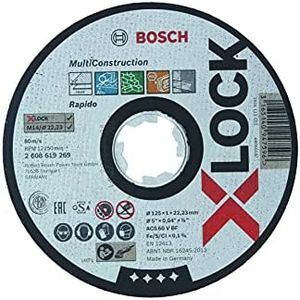 Bosch Accessories Bosch Professional 1x Multi Construction Straight Cutting Disc (Metal, Steel, X-Lock, 125 mm, Bore 22.23 mm, Thickness 1 mm, Accessories for Angle Grinders)