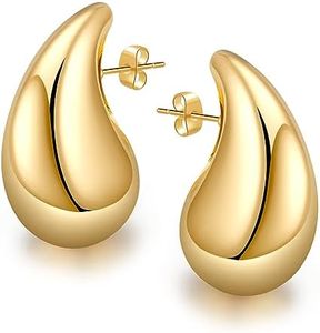 Orecchini Donna Oro Dupes, Orecchini Chunky Orecchini Oro 18k Orecchini a Goccia d'acqua Orecchini Dorati Orecchini Argento Oro Orecchini Anallergici Donna Moda,Regalo Donna Natale