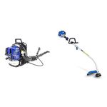 Hyundai Petrol Backpack Leaf Blower, 170mph, 52cc 2 Stroke Engine With Support Harnesses, Anti-vibration & Split Shaft 38cm Cutting Width 26cc Petrol Grass Trimmer with 3 Year Warranty