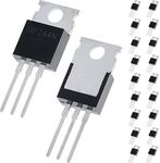 DAOKAI 20 Pcs IRFZ44N Transistor 3Pin in-line 55V 49A N-Channel Rectifier Power MOSFET Transistor Set Electronic Component TO220 for Electronic Experiment