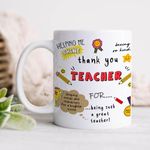 DAYS Thank You Teacher Mug, Best Teacher Gift, Gift for Mentor, Farewell Gift for Teacher, Gift for School Teacher by Students Ceramic 325ml Coffee Mug (Thank You)