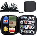 PACMAXI Portable Travel Brooch Pin Carrying Case for Enamel Pin, Lapel Pin, Pins Storage Organizer Case, Pin Collections Display Bag with 10 Pages, Hold Up to 160 pins., black, Functional and