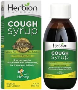 Herbion Naturals Cough Syrup with Honey-5FLOz-Relieve Cough & Soothes Sore Throat-Optimizes Immune-Promotes Lung Function-for Adults & Kids 13 Months+