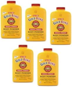 Gold Bond Medicated Powder Triple Action Relief 10 Ounce - Pack of 5 (Talc-Free)