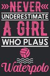 Never underestimate a girl who plays Waterpolo: Awesome line Journal Notebook for Waterpolo Playing girls, Best & funny gift for Waterpolo Playing Girls.