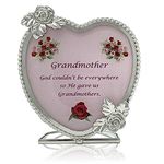 Grandma Candle Holder - Glass Heart Tea Light Candle Holder with a Loving Poem About Grandma