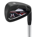 MAZEL WM-X1 Individual Golf Iron 4,5,6,7,8,9,Pitching Wedge,Sand Wedge or Irons Set with Steel Shafts for Right Handed Golfers (9 Iron Single,Black, Right Handed)