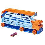 Hot Wheels City Speed Drop Transport Hauler, Includes 1 Hot Wheels Car, Can Hold More than 20 1:64 Scale Vehicles, Transforms into 2-Foot Tall Gravity Drop, Gift for Kids 4 Years & Older, HDY92
