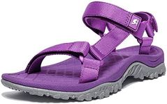 CAMEL CROWN Hiking Sport Sandals for Women Anti-skidding Water Sandals Comfortable Athletic Sandals for Outdoor Wading Beach Purple 9