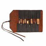 TOURBON Leather Roll Tool Pouch 10 Pockets Woodworking Carving DIY Hand Tools Storage Organizer Bag