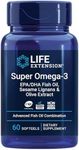 Life Extension Super Omega-3 EPA/DHA Withsesame Ligans and Olive Extract Softgels, 60 Count