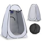 CLIPOP Pop Up Toilet Tent, Portable Shower Privacy Tent Waterproof Anti-UV Changing Dressing Tent for Beach Fishing Hiking Bathing, Outdoor,with a Carrying Bag (150×150×190 cm, Grey)