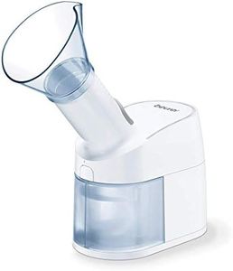Beurer SI 40 Nebulizador de vapor, Inhalador de senos nasales para uso en boca, nariz y garganta para resfriados, nebulización de líquidos y aceites esenciales, extra silencioso