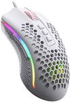 Redragon M808 Storm Lightweight RGB Gaming Mouse, 85g Ultralight Honeycomb Shell - 12,400 DPI Optical Sensor - 7 Programmable Buttons - Precise Registration - Super-Lite Cable - White