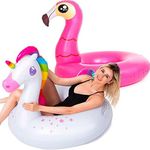 JOYIN 2-Pack Flamingo Unicorn Pool 