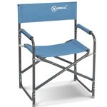 Homecall Alu Folding camping director chair with 600D polyester blue