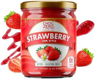 Keto Strawberry Jam, No Sugar Added - Monk Fruit Sweetened, Gluten Free Spread from ChocZero, 12 oz