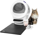 Litter-Robot 4 Beginner Bundle by Whisker, White - Automatic, Self-Cleaning Litter Tray, Includes Litter-Robot, Fence, Mat, 2 OdorTrap Pack Refills, 25 Liners & 2 Years of WhiskerCare