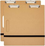 Bright Creations 2-Pack Artist's Drawing Sketch Boards, Large Art Clipboard with Left-Side Handle Holes & Paper Holding Rubber Bands, Portable Drafting Boards for Home, Office, Studio, Field(18x18")