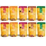 SNACQ...Changing the way we snack Granola Sampler Pack 40 Grams (Pack Of 10)|Tasty Healthy Breakfast Granola & Snack|Protein Rich Granola|No Added Sugar,No Oil|5 Exciting & Granola Flavours - Assorted