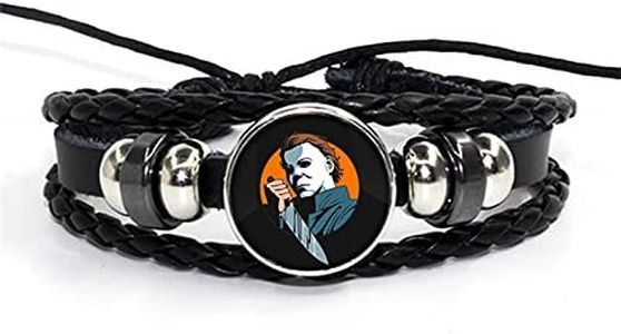 TV Movie Bracelet Charm, Horror Halloween Leather Bangle Gift for Women, Men