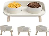 Cat Food Bowls, Elevated Ceramics Dog Cat Bowls Stand with No-Spill Design,3 Adjustable Heights Anti Vomiting Cat Water Bowl,5 inches Raised Bowl for Medium and Small Size Dog Cats