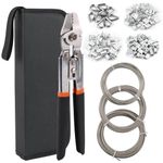 YMYP Up to 2.2mm Wire Rope Crimping Tool with 180 Pcs Sleeves 99FT Stainless Steel Wire Rope & 10 Pcs Stainless Steel Thimbles Kit, 3 Sizes Aluminum Double Barrel Ferrule & 3 Sizes Rope