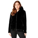 CityComfort Womens Fluffy Coat with Hood, Cosy Stylish Faux Fur - Gifts for Her (Black, M)