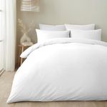 Appletree - White Duvet Cover Sets - King Bedding Size (230 x 220cm) - Simple Plain Duvet Cover Bedding - Soft & Luxury 100% Cotton - Hotel Bedding Style - White Plain Duvet Cover