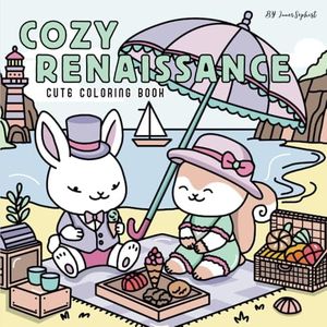 Cozy Renaissance: Cute and Relaxing Coloring Book for Kids and Adults: 50 Stress-Relieving Designs of Adorable Animals in Victorian-Era Settings for Fun and Relaxation