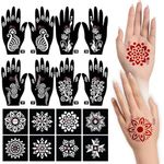 Apcute 18pc Combo Pack Mehandi Stencil Sticker, Mehendi stencil bridal, Tatoo Heena Mehndi Design Sticker for Women, Girls and Kids, Quick and Easy to use - 18PC-117-118-57-58