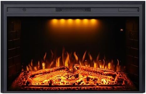 Valuxhome Electric Fireplace, 50 Inches Electric Fireplace Insert, Fireplace Heater with Overheating Protection, Fire Crackling Sound, Remote Control, 750/1500W, Black