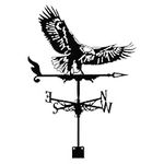 Weather Vane Metal Weather Resistant Wind Direction Indicator Retro Creative Roof Weathercock Roof Decoration(Flying Eagle)