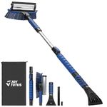 JOYTUTUS 41.5″ Extendable Snow Brush and Ice Scraper, 270°Pivoting Snow Scraper Brush for Car Windshield, Telescoping Ice Scraper, Foam Grip, Heavy Duty Snow Remover for Cars, Trucks, SUV