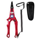 BESKA Premium Fishing Pliers, German Fishing Tools, ice Fishing, Fishing Gear, Men’s Fishing Gifts, 7 inches Fishing Pliers Set, Durable Fishing sea Fishing Tools (Red)