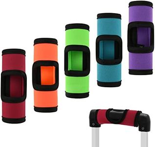 Cosmos 5 Pcs Neoprene Luggage Handle Wrap Handle Grip Luggage Identifier Hollow Design for Push-Button for Travel Luggage Suitcase Trolley Case, Multi Color, Luggage Handle Wrap