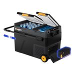 BougeRV CRD2 V2.0 49L Car Fridge and 240Wh Battery, Dual Zone 12V Compressor Freezer, Portable Refrigerator with Wheels & Aluminum Handle, 35dB, IPX4, APP Control for Camping RV -20℃~20℃ (2026 New)